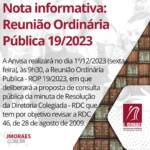 Nota informativa: Reunião Ordinária Pública 19/2023