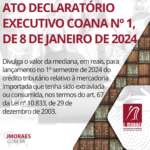 ATO DECLARATÓRIO EXECUTIVO COANA Nº 1, DE 8 DE JANEIRO DE 2024