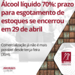Álcool líquido 70%: prazo para esgotamento de estoques se encerrou em 29 de abril