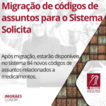 Migração de códigos de assuntos para o Sistema Solicita