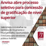 Anvisa abre processo seletivo para concessão de gratificação de nivel superior