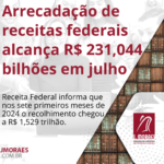 Arrecadação de receitas federais alcança R$ 231,044 bilhões em julho