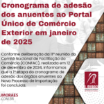 Cronograma de adesão dos anuentes ao Portal Único de Comércio Exterior em janeiro de 2025